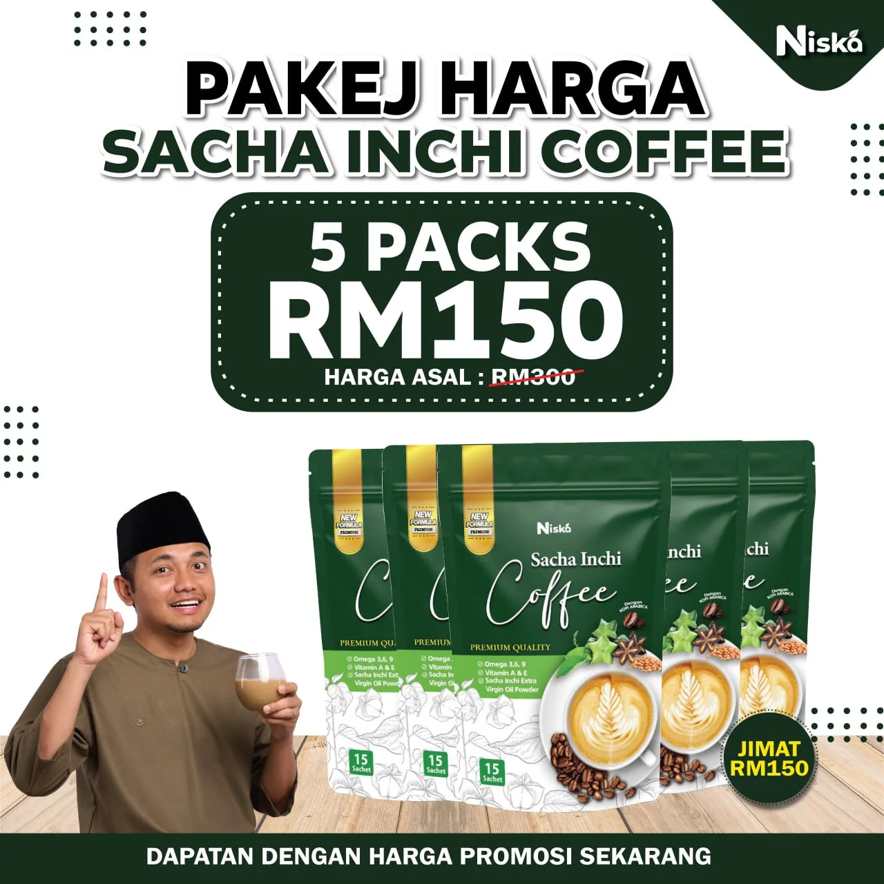 5 PACK KOPI SACHA INCHI